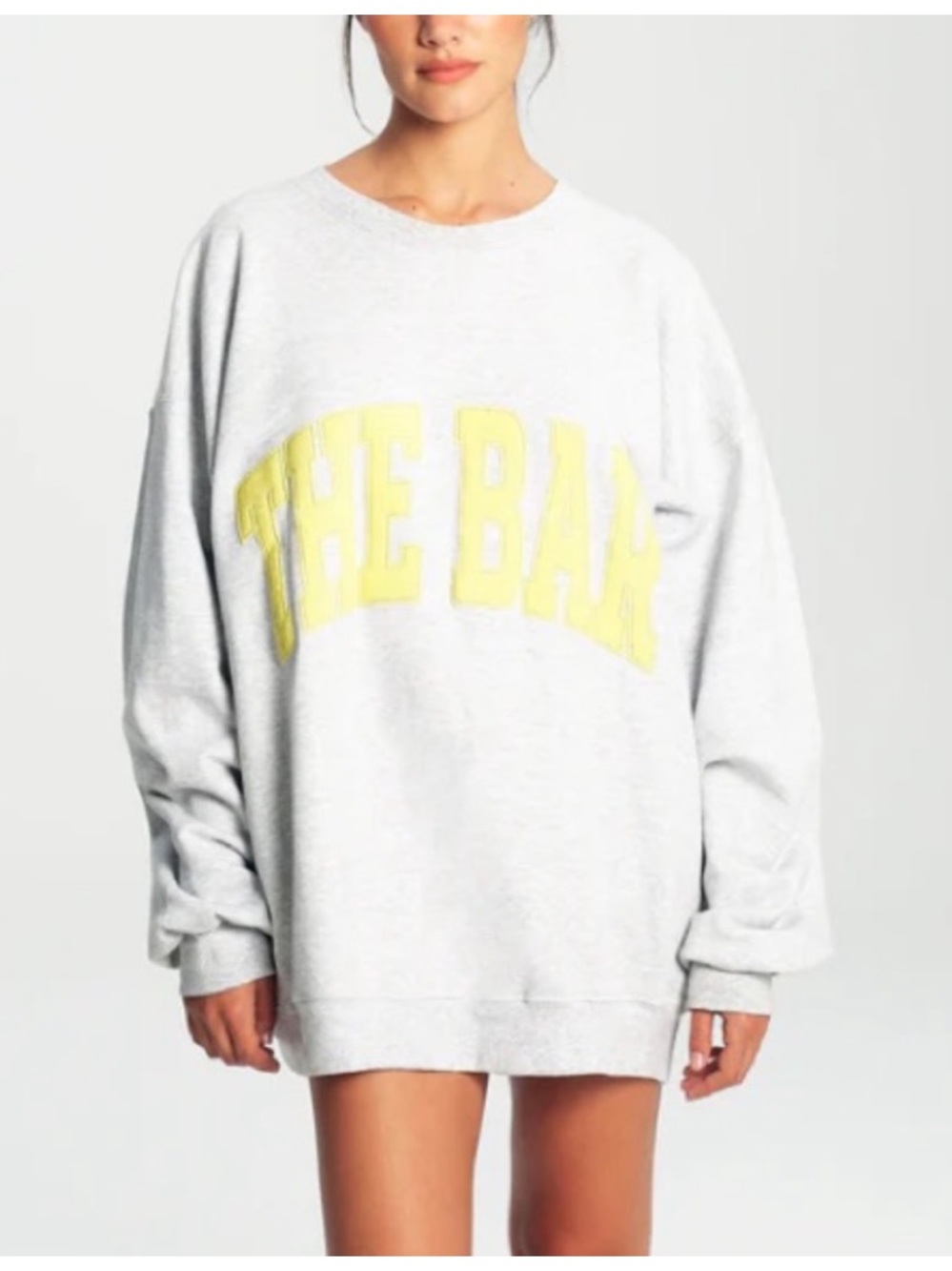 The Bar Varsity Sweatshirt in Grey & Yellow, L